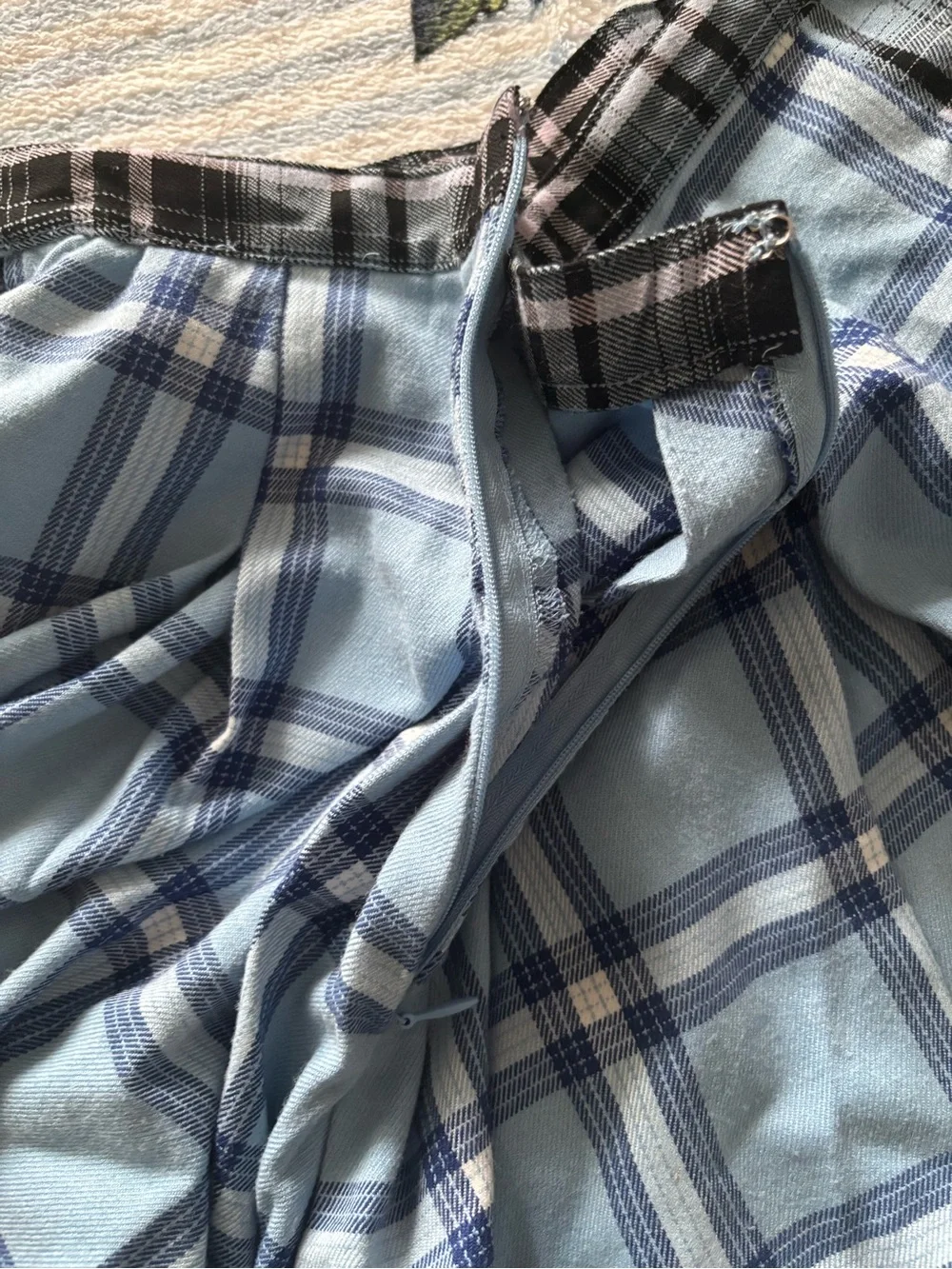 SO Goods For Life Blue Plaid Pleated Mini Skirt Y2K Size 5